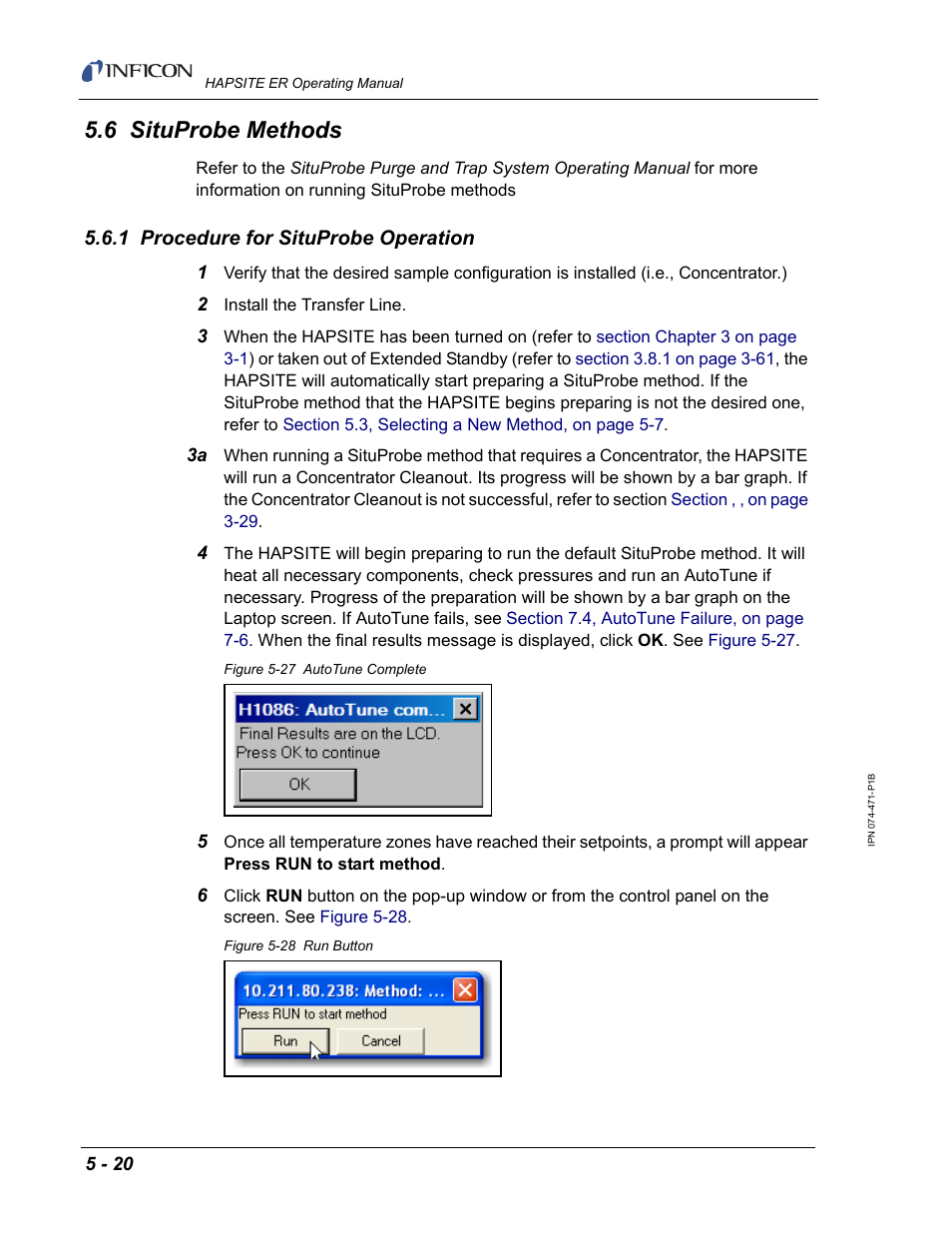 6 situprobe methods, 1 procedure for situprobe operation | INFICON HAPSITE ER Chemical Identification System User Manual | Page 214 / 560