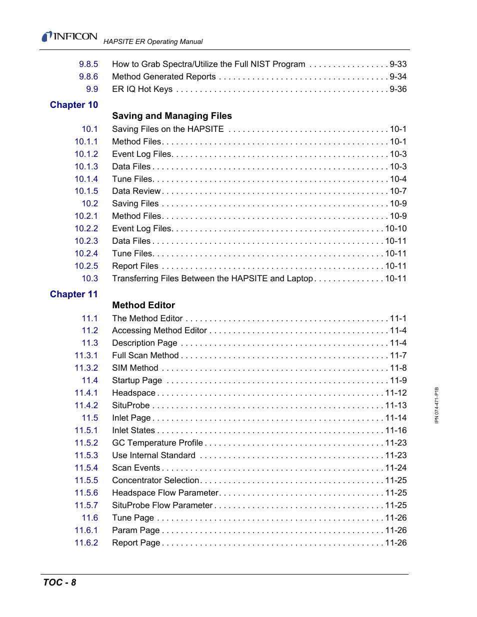 INFICON HAPSITE ER Chemical Identification System User Manual | Page 22 / 560
