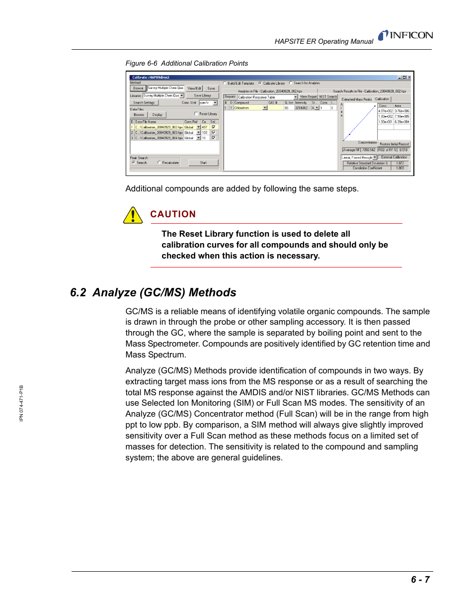 2 analyze (gc/ms) methods, Caution | INFICON HAPSITE ER Chemical Identification System User Manual | Page 225 / 560