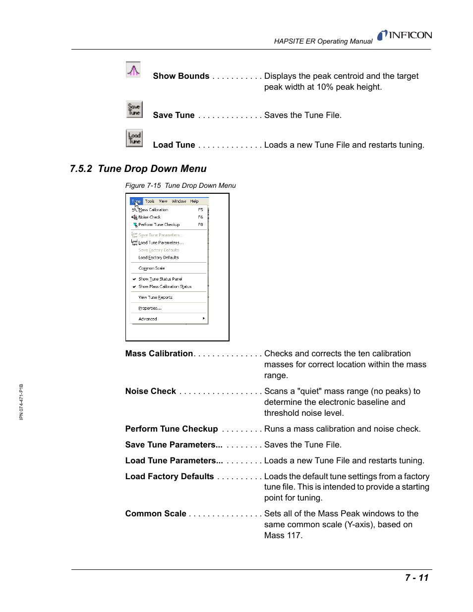 2 tune drop down menu | INFICON HAPSITE ER Chemical Identification System User Manual | Page 237 / 560