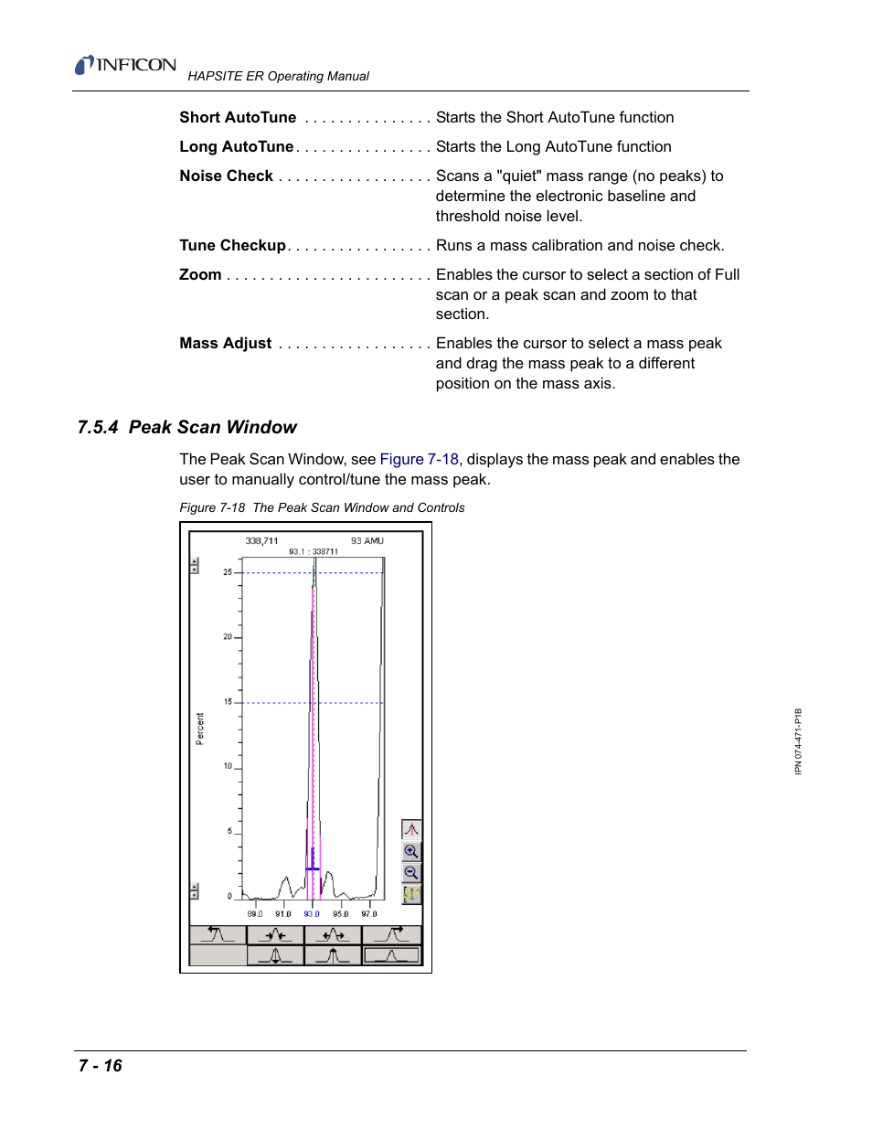 4 peak scan window | INFICON HAPSITE ER Chemical Identification System User Manual | Page 242 / 560