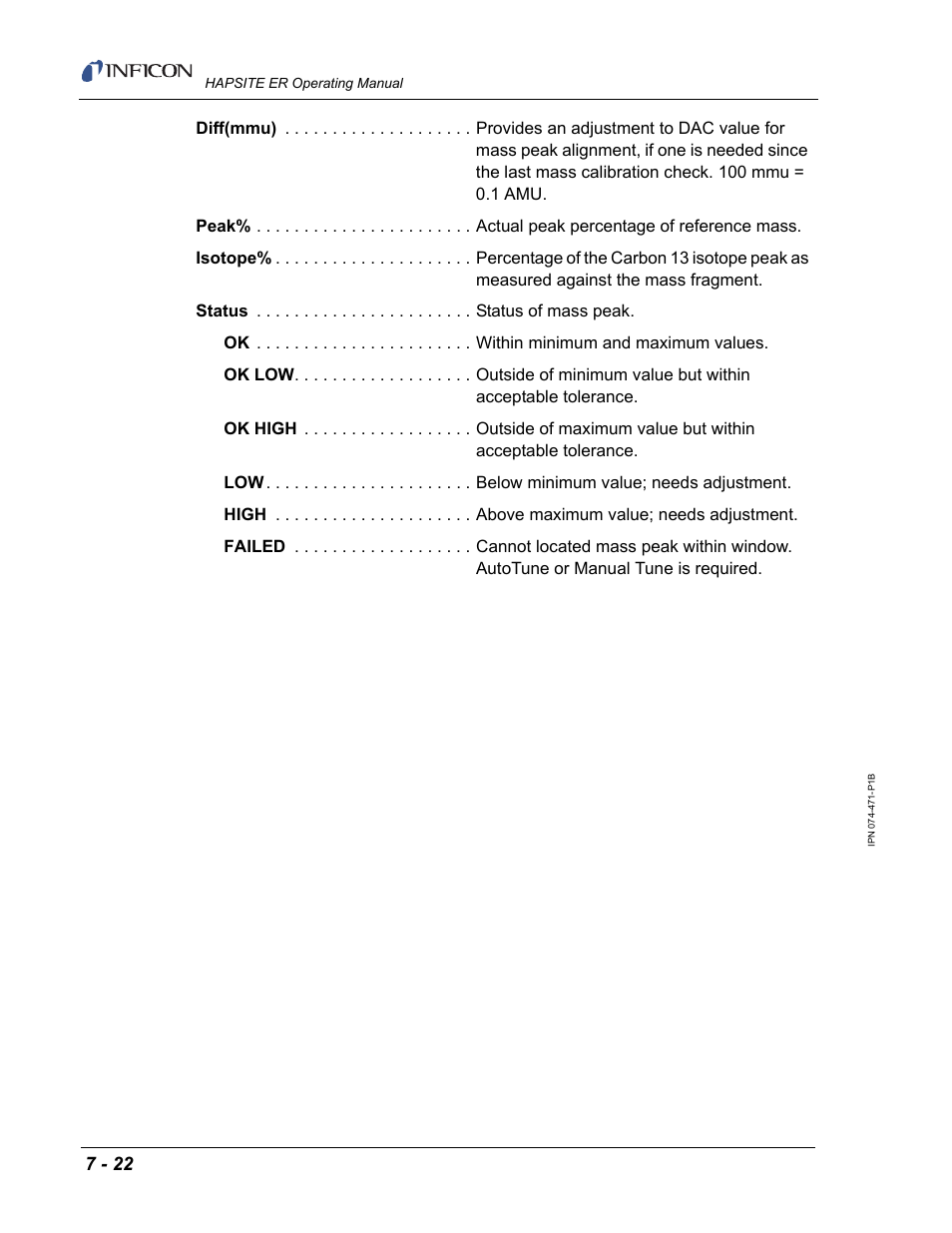 INFICON HAPSITE ER Chemical Identification System User Manual | Page 248 / 560