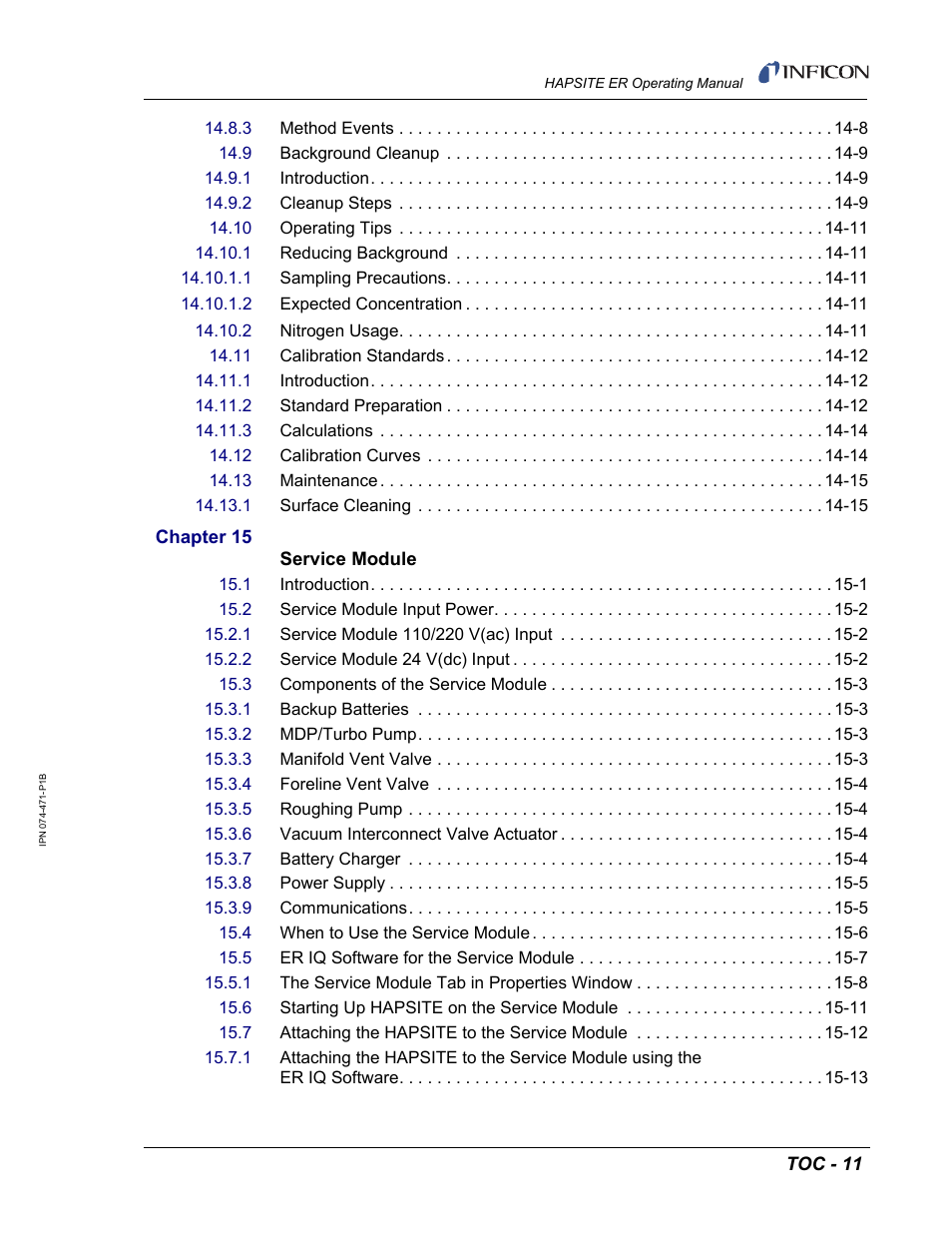 INFICON HAPSITE ER Chemical Identification System User Manual | Page 25 / 560