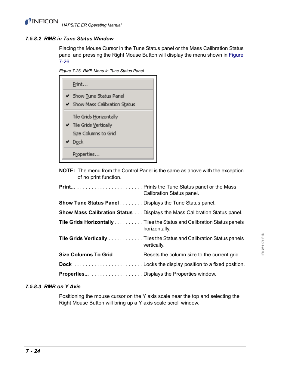 2 rmb in tune status window, 3 rmb on y axis | INFICON HAPSITE ER Chemical Identification System User Manual | Page 250 / 560