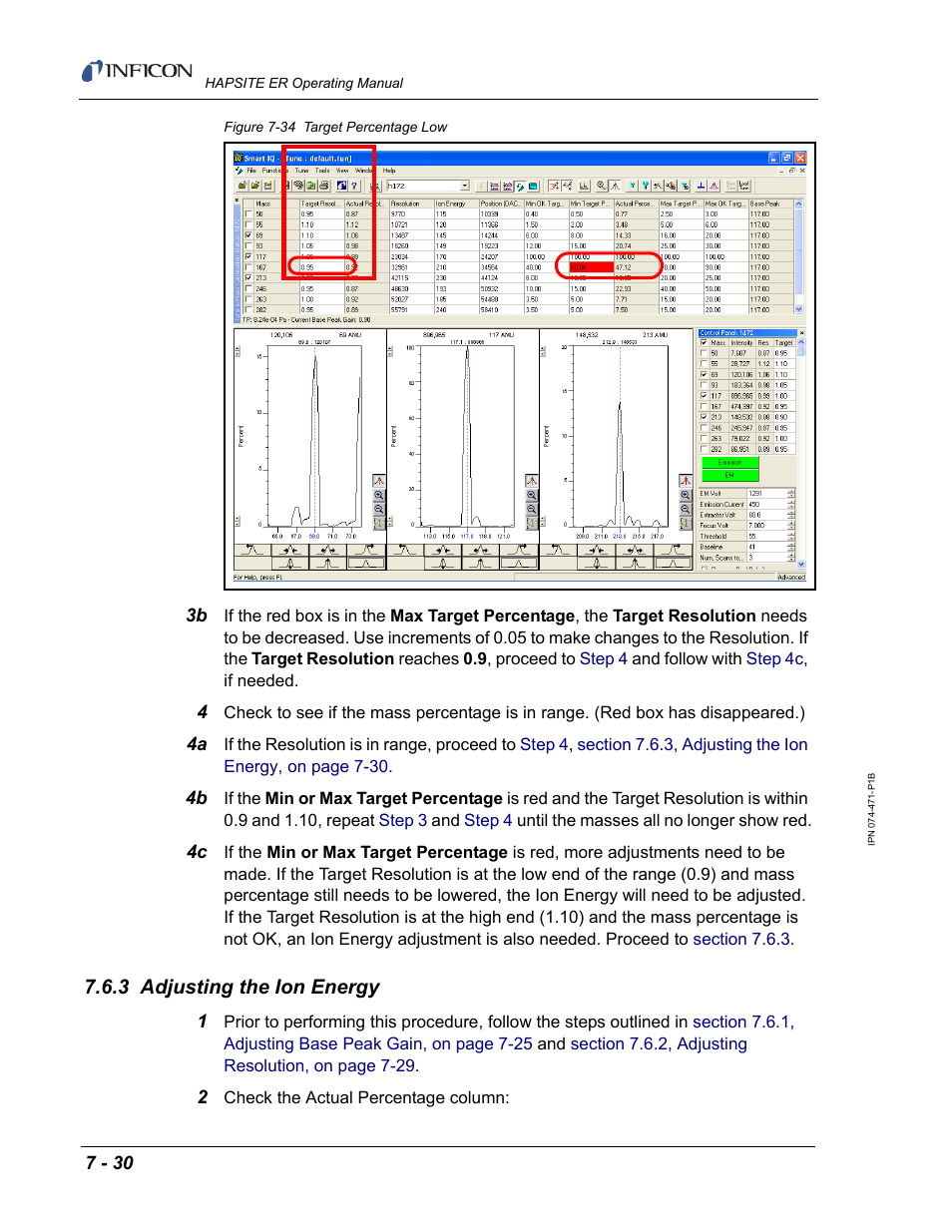 3 adjusting the ion energy | INFICON HAPSITE ER Chemical Identification System User Manual | Page 256 / 560