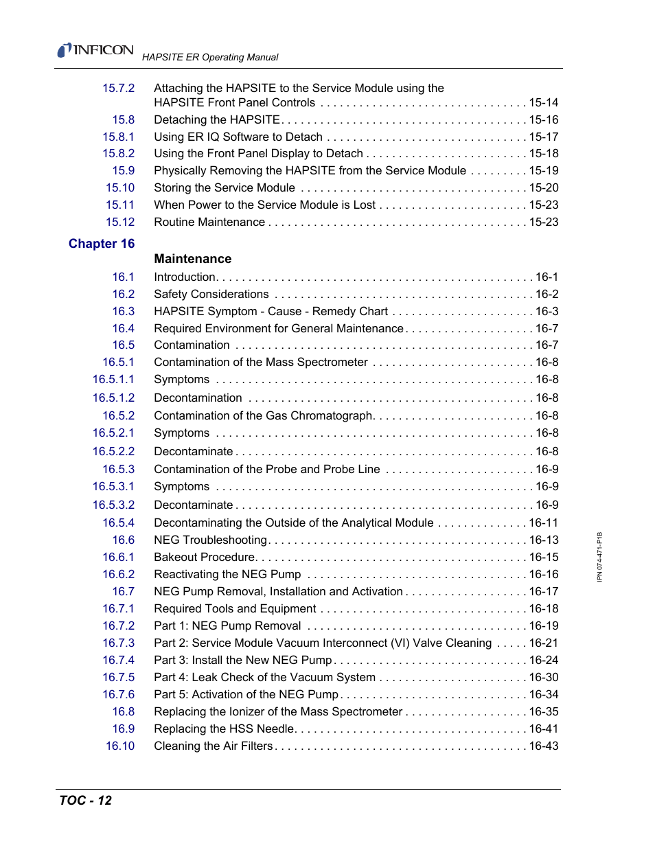 INFICON HAPSITE ER Chemical Identification System User Manual | Page 26 / 560