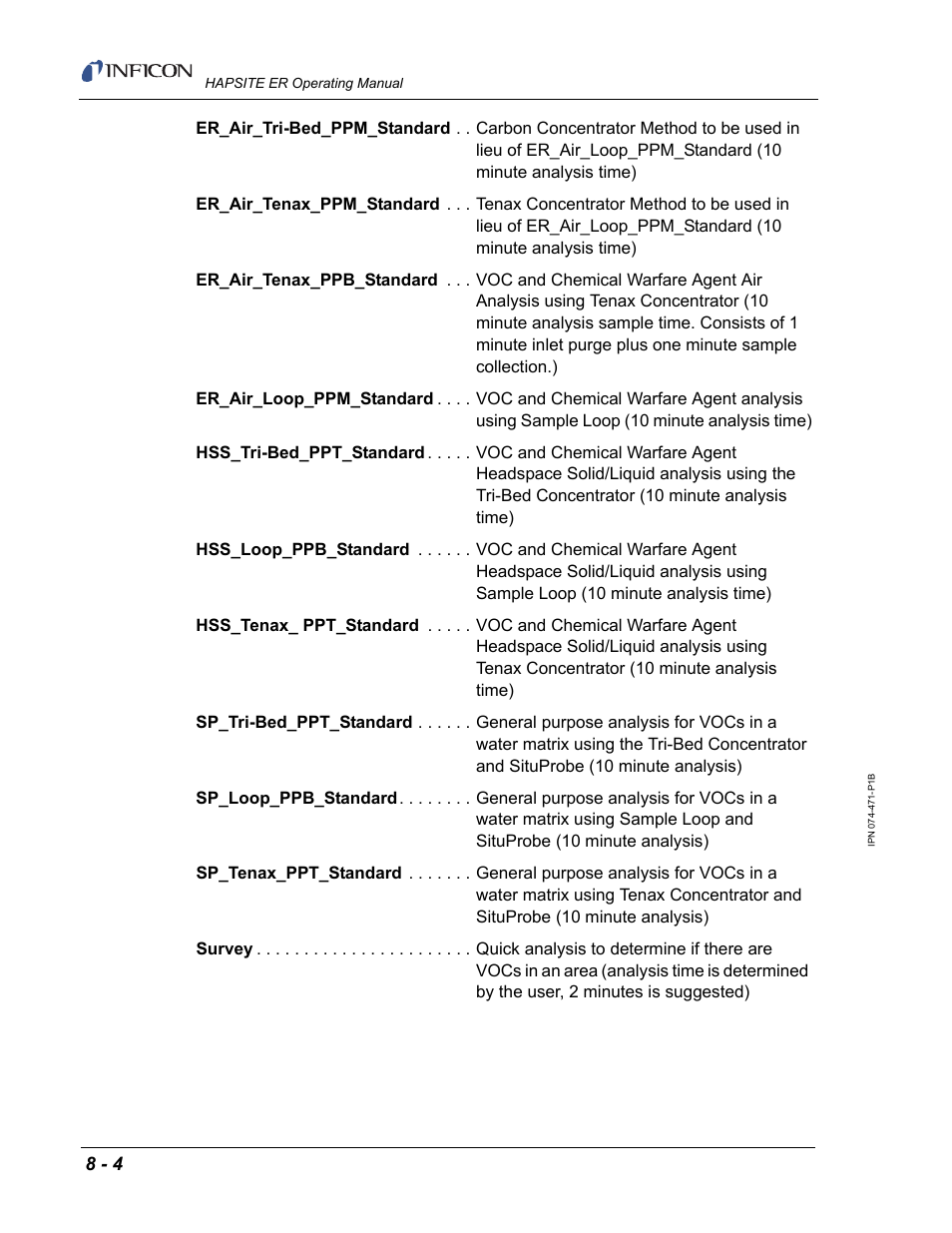 INFICON HAPSITE ER Chemical Identification System User Manual | Page 264 / 560