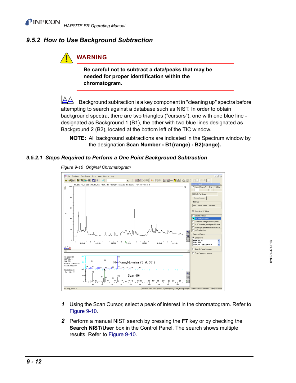 2 how to use background subtraction | INFICON HAPSITE ER Chemical Identification System User Manual | Page 298 / 560