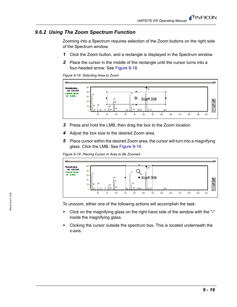 2 using the zoom spectrum function | INFICON HAPSITE ER Chemical Identification System User Manual | Page 305 / 560