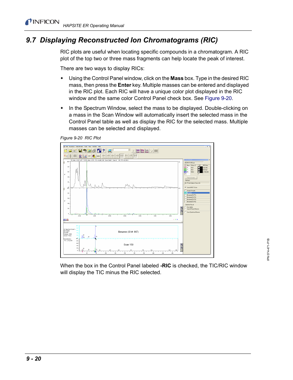 7 displaying reconstructed ion chromatograms (ric) | INFICON HAPSITE ER Chemical Identification System User Manual | Page 306 / 560