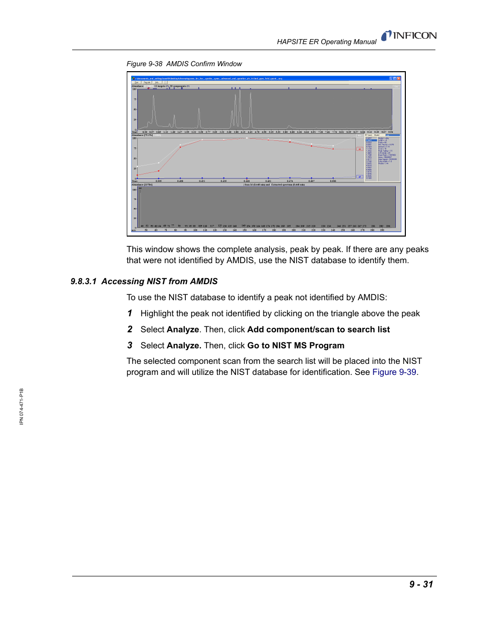 1 accessing nist from amdis | INFICON HAPSITE ER Chemical Identification System User Manual | Page 317 / 560