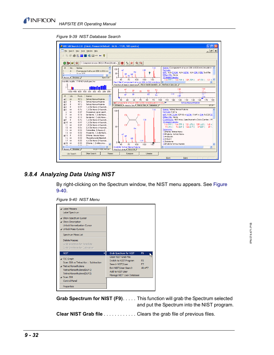 4 analyzing data using nist | INFICON HAPSITE ER Chemical Identification System User Manual | Page 318 / 560