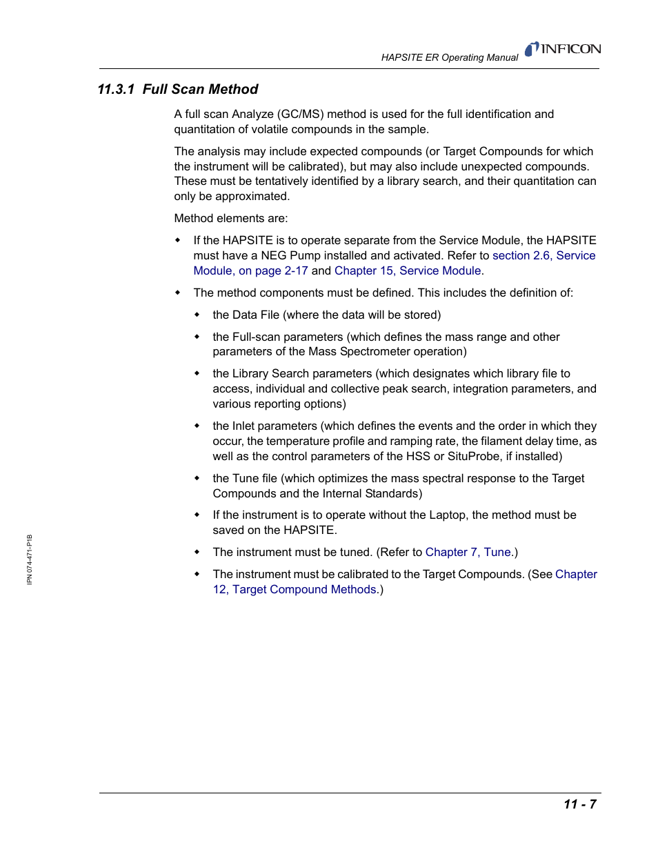 1 full scan method | INFICON HAPSITE ER Chemical Identification System User Manual | Page 345 / 560