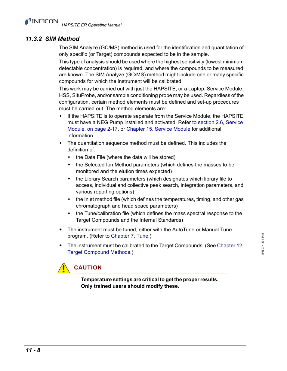 2 sim method | INFICON HAPSITE ER Chemical Identification System User Manual | Page 346 / 560