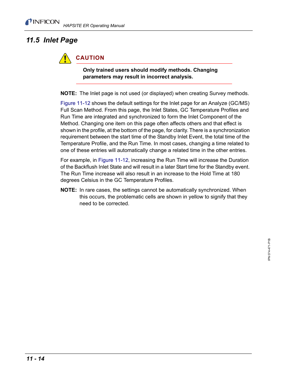 5 inlet page | INFICON HAPSITE ER Chemical Identification System User Manual | Page 352 / 560