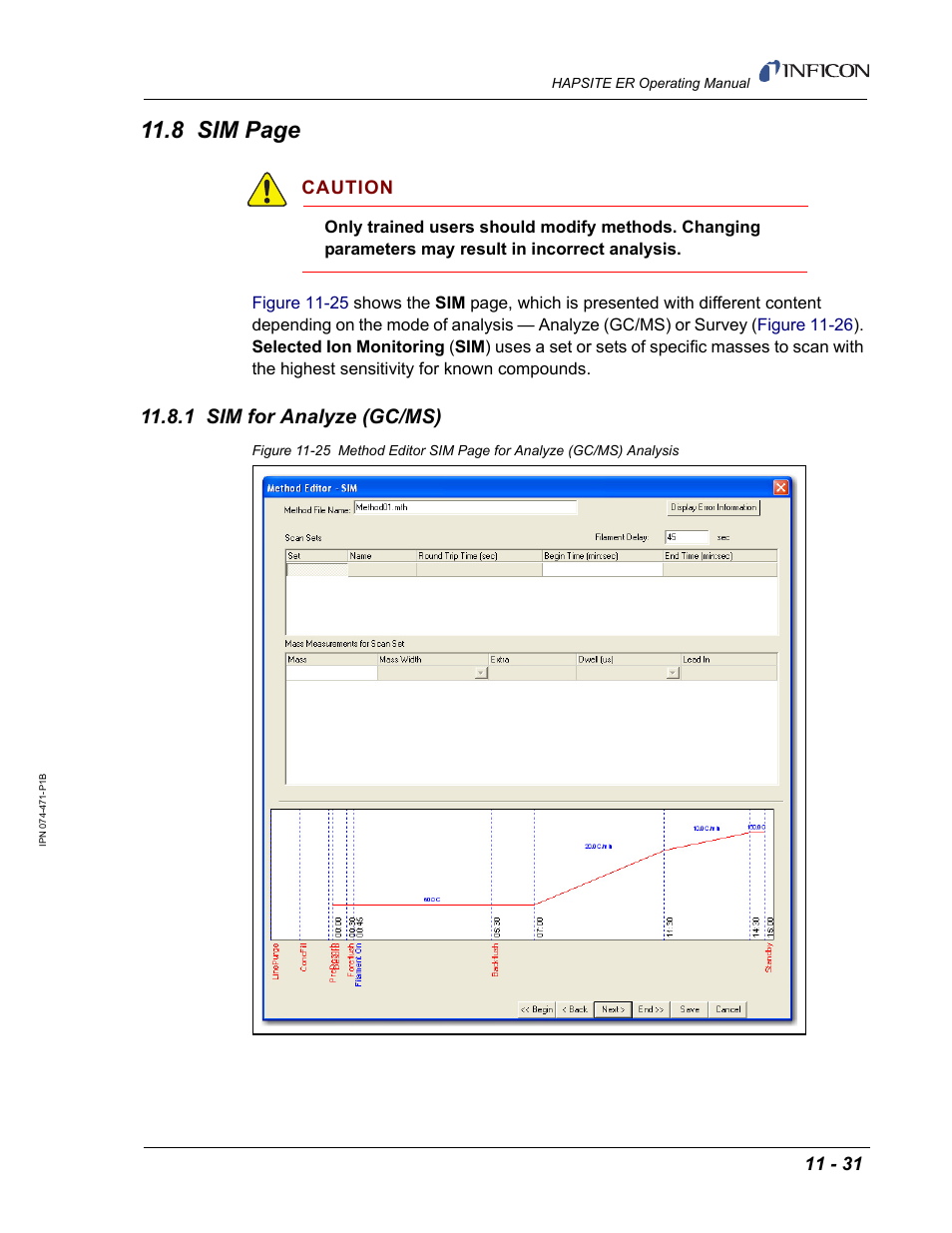 1 sim for analyze (gc/ms), 8 sim page, Caution | INFICON HAPSITE ER Chemical Identification System User Manual | Page 369 / 560