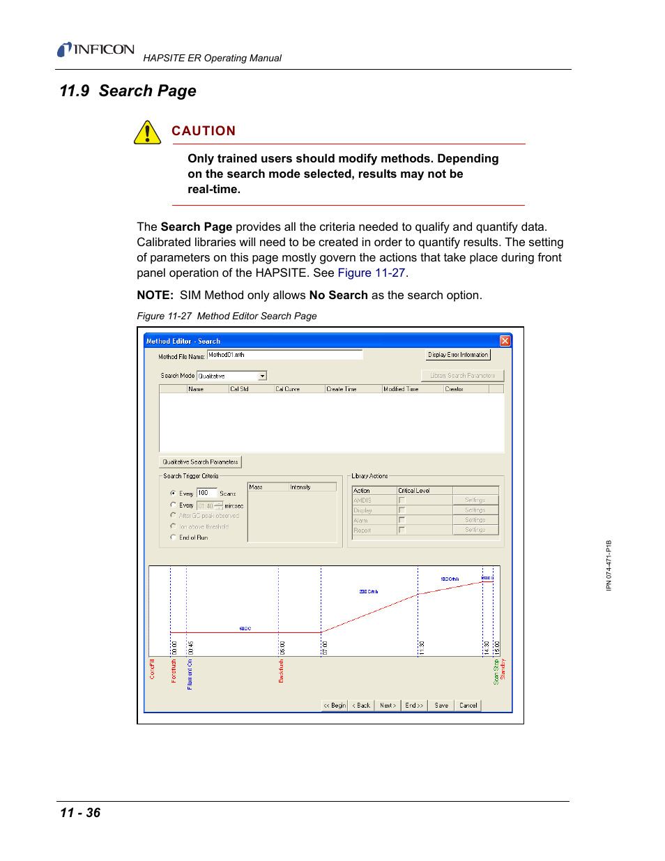 9 search page, Caution | INFICON HAPSITE ER Chemical Identification System User Manual | Page 374 / 560