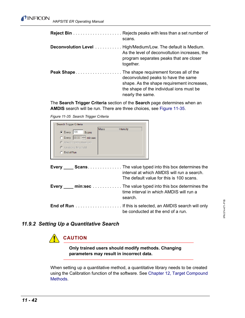 2 setting up a quantitative search | INFICON HAPSITE ER Chemical Identification System User Manual | Page 380 / 560