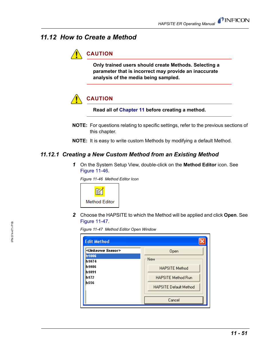 12 how to create a method, Figure 11-46, Figure 11-47 | INFICON HAPSITE ER Chemical Identification System User Manual | Page 389 / 560