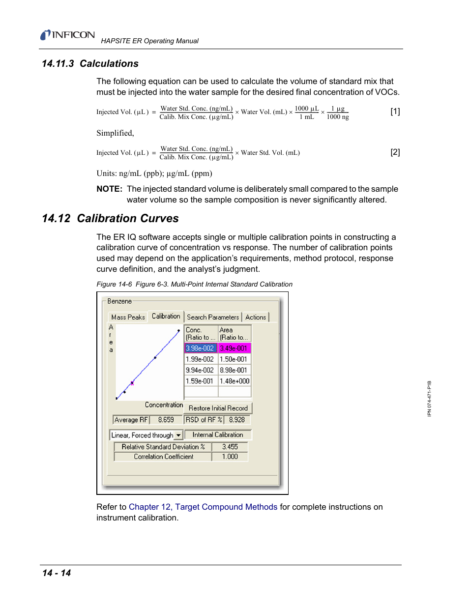 3 calculations, 12 calibration curves | INFICON HAPSITE ER Chemical Identification System User Manual | Page 450 / 560