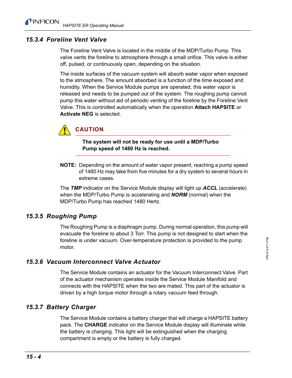 4 foreline vent valve, 5 roughing pump, 6 vacuum interconnect valve actuator | 7 battery charger | INFICON HAPSITE ER Chemical Identification System User Manual | Page 456 / 560