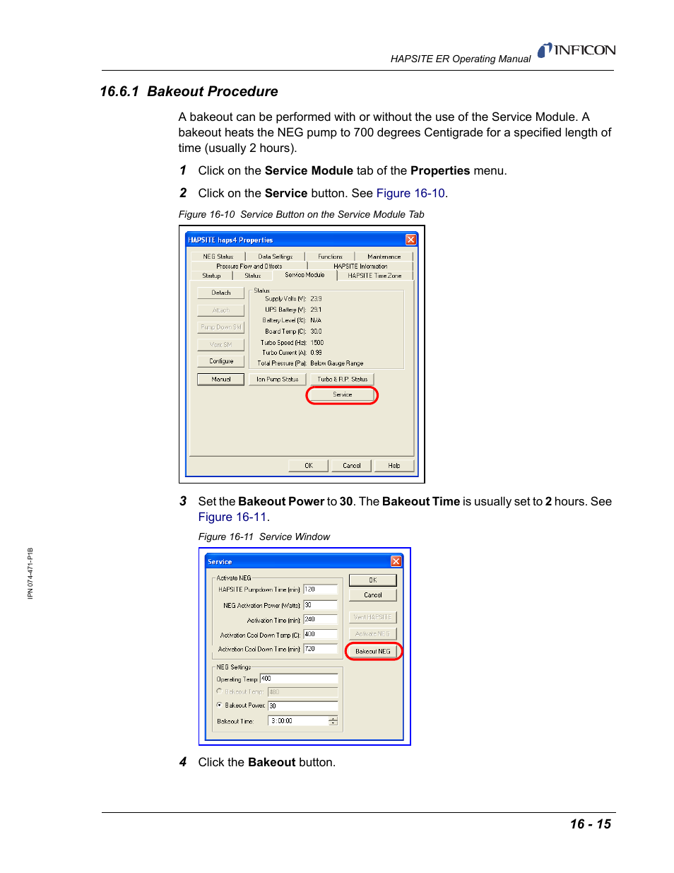 1 bakeout procedure | INFICON HAPSITE ER Chemical Identification System User Manual | Page 491 / 560