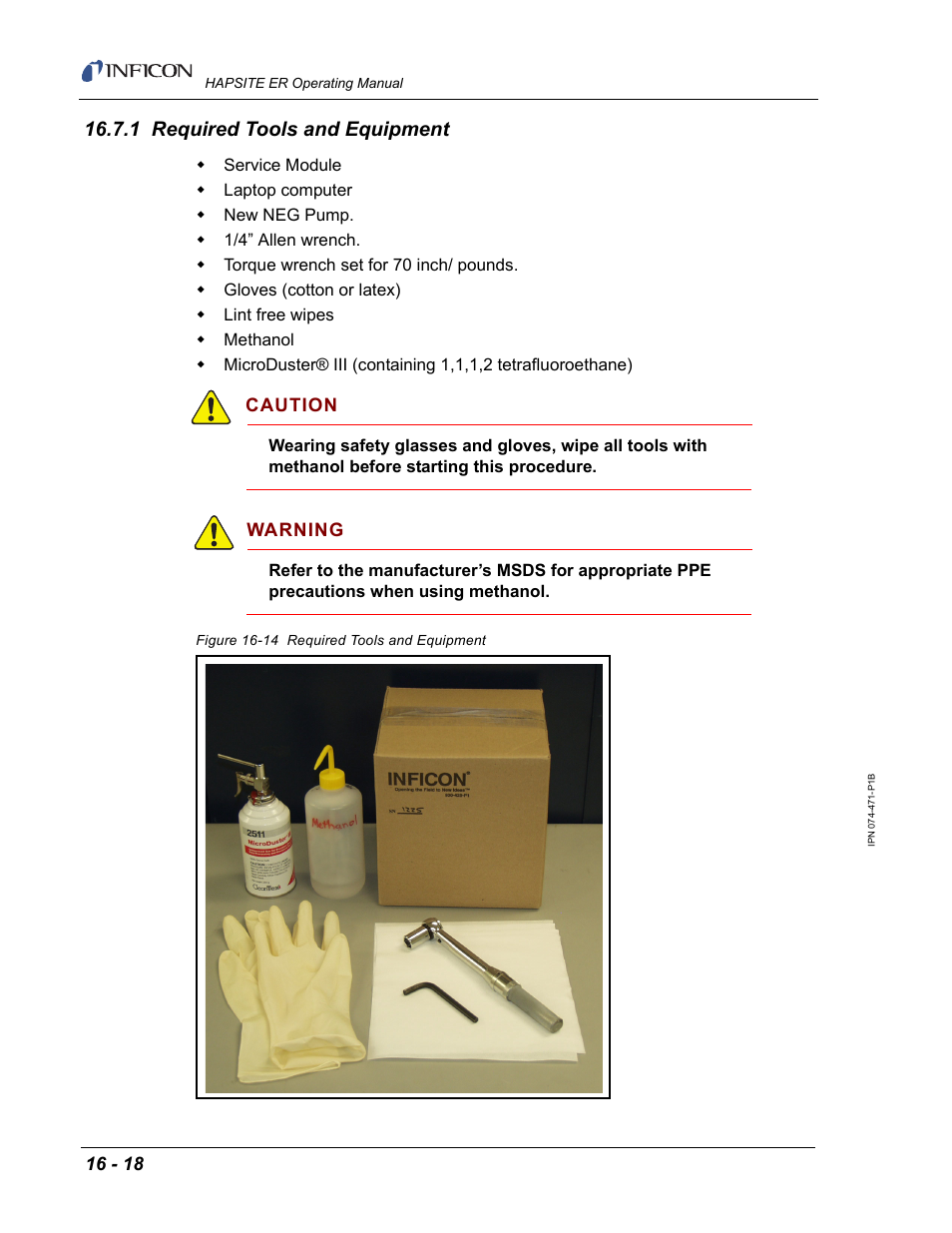 1 required tools and equipment | INFICON HAPSITE ER Chemical Identification System User Manual | Page 494 / 560