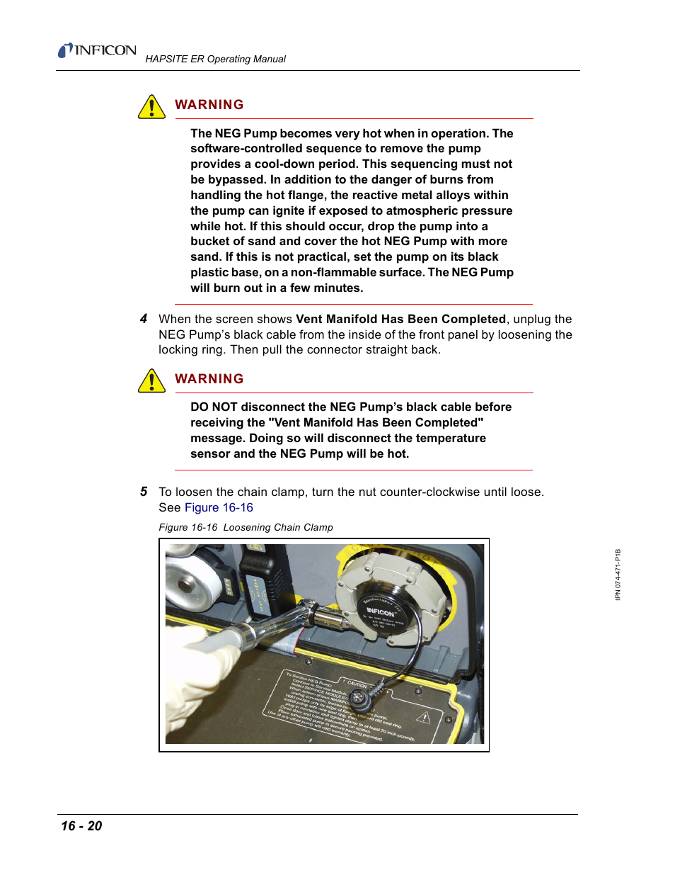 Warning | INFICON HAPSITE ER Chemical Identification System User Manual | Page 496 / 560