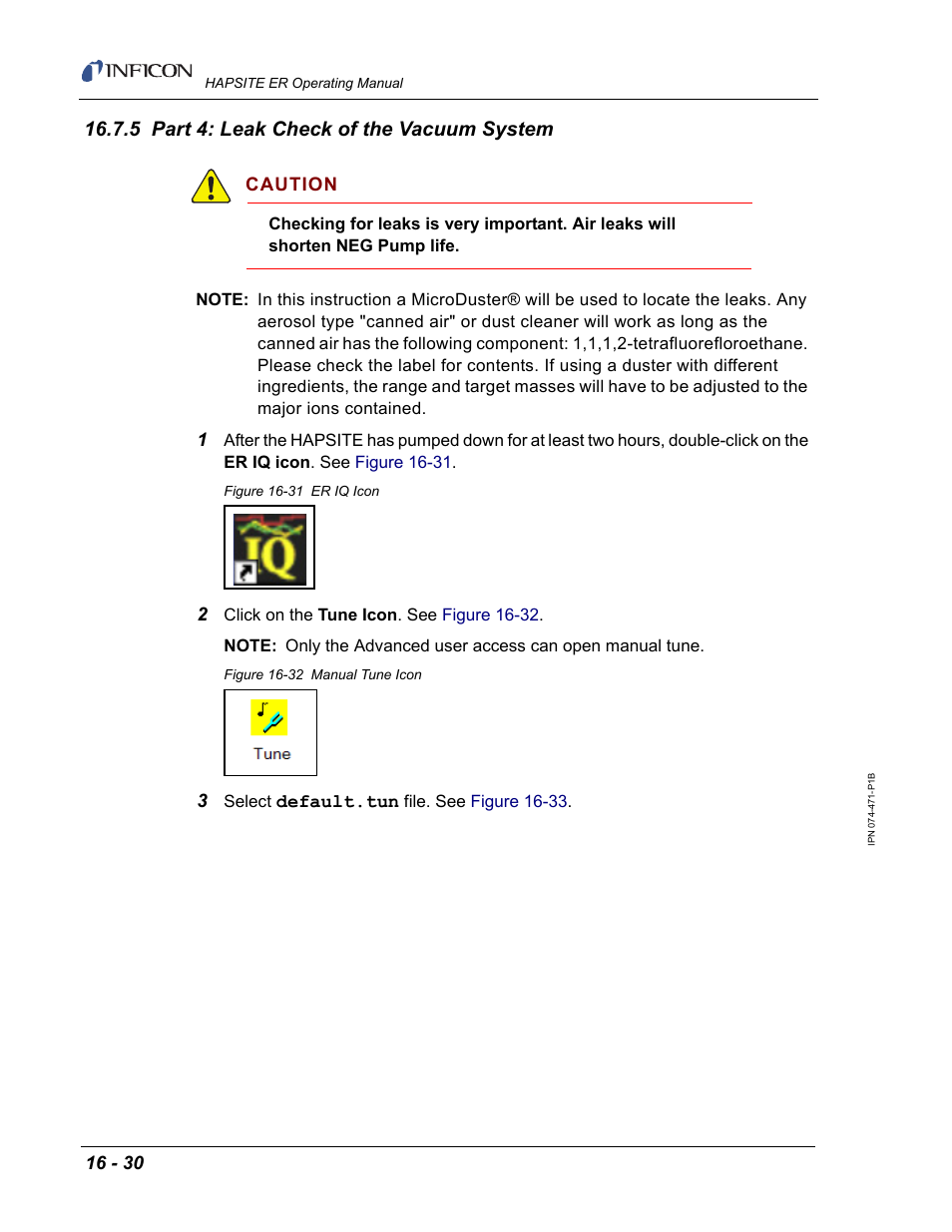 5 part 4: leak check of the vacuum system | INFICON HAPSITE ER Chemical Identification System User Manual | Page 506 / 560