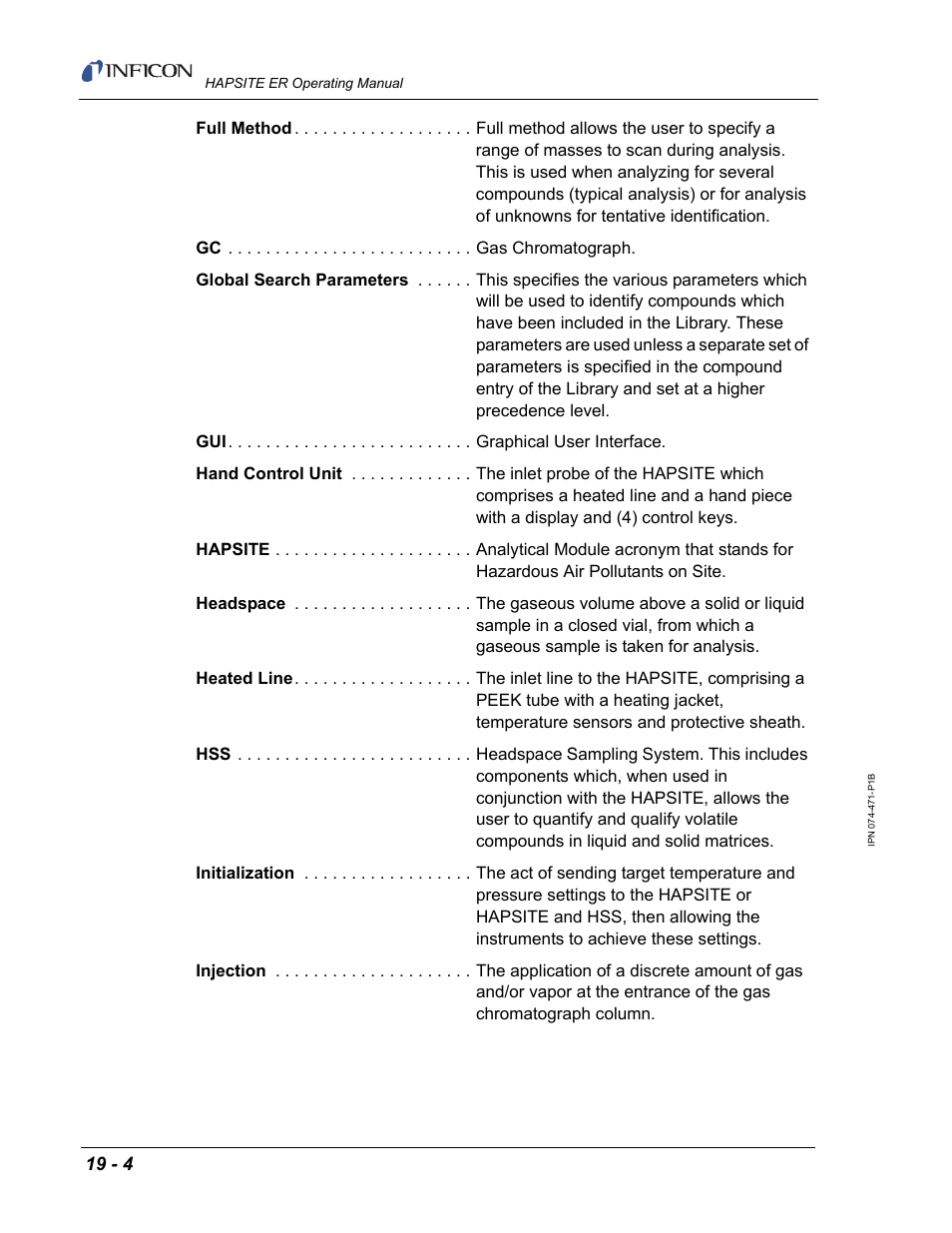 INFICON HAPSITE ER Chemical Identification System User Manual | Page 534 / 560