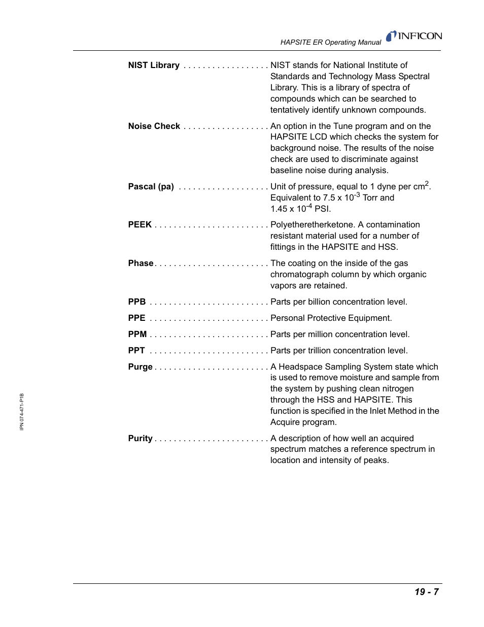 INFICON HAPSITE ER Chemical Identification System User Manual | Page 537 / 560