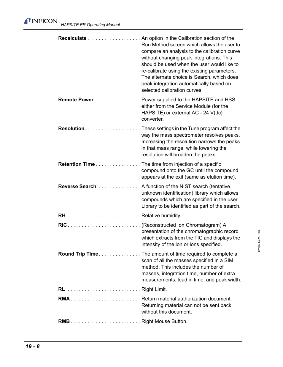 INFICON HAPSITE ER Chemical Identification System User Manual | Page 538 / 560