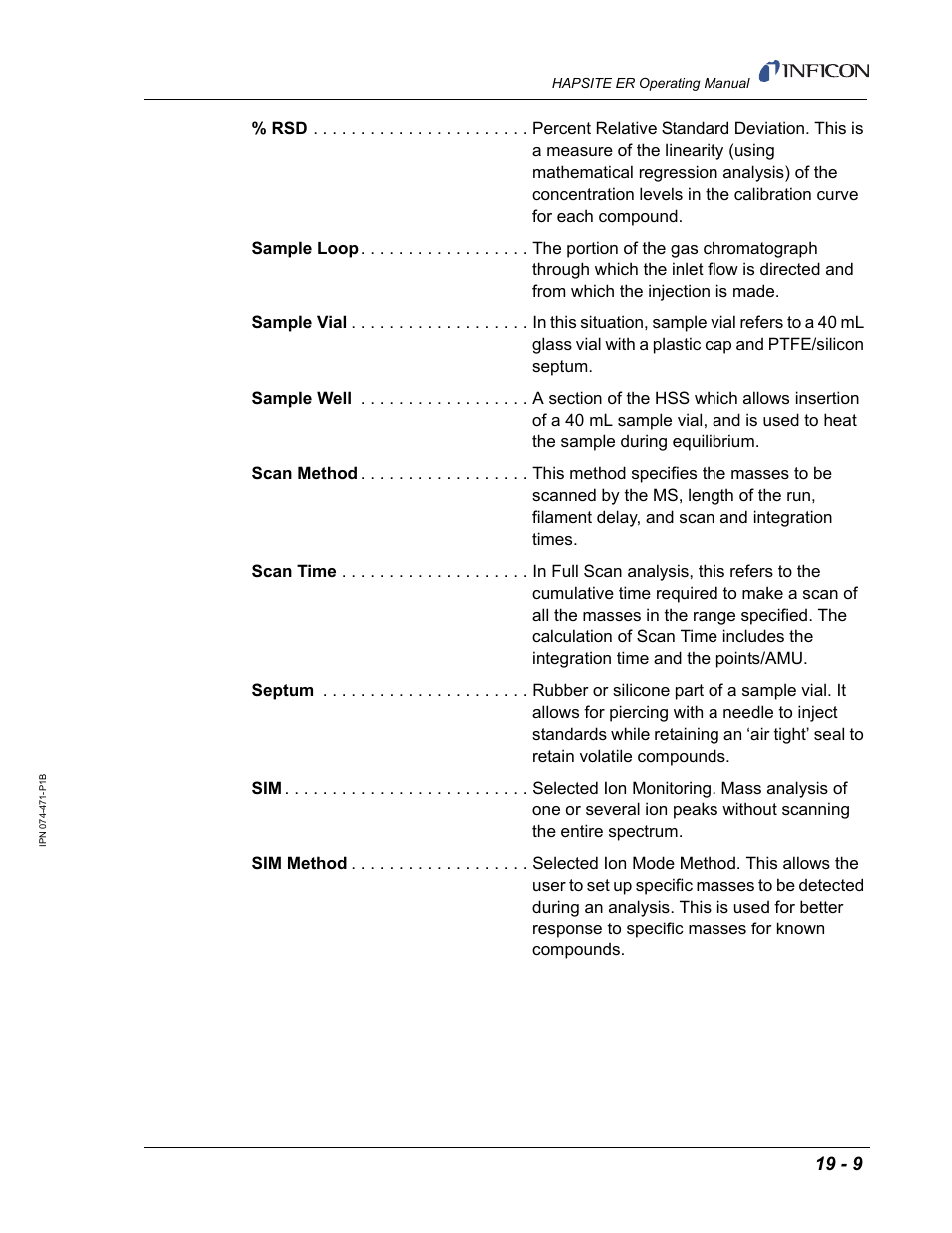 INFICON HAPSITE ER Chemical Identification System User Manual | Page 539 / 560