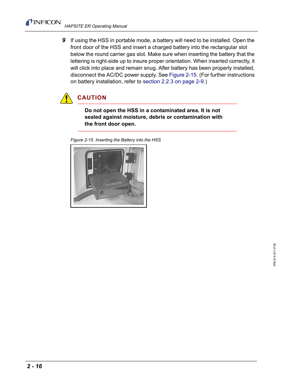 Caution | INFICON HAPSITE ER Chemical Identification System User Manual | Page 54 / 560