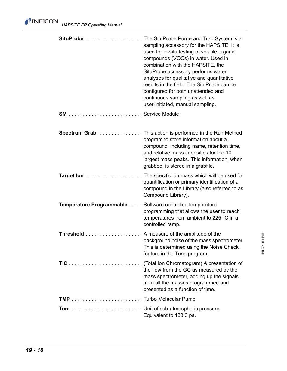 INFICON HAPSITE ER Chemical Identification System User Manual | Page 540 / 560