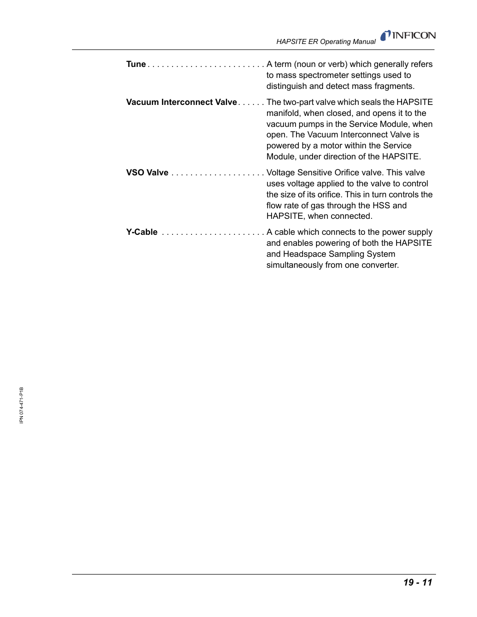 INFICON HAPSITE ER Chemical Identification System User Manual | Page 541 / 560