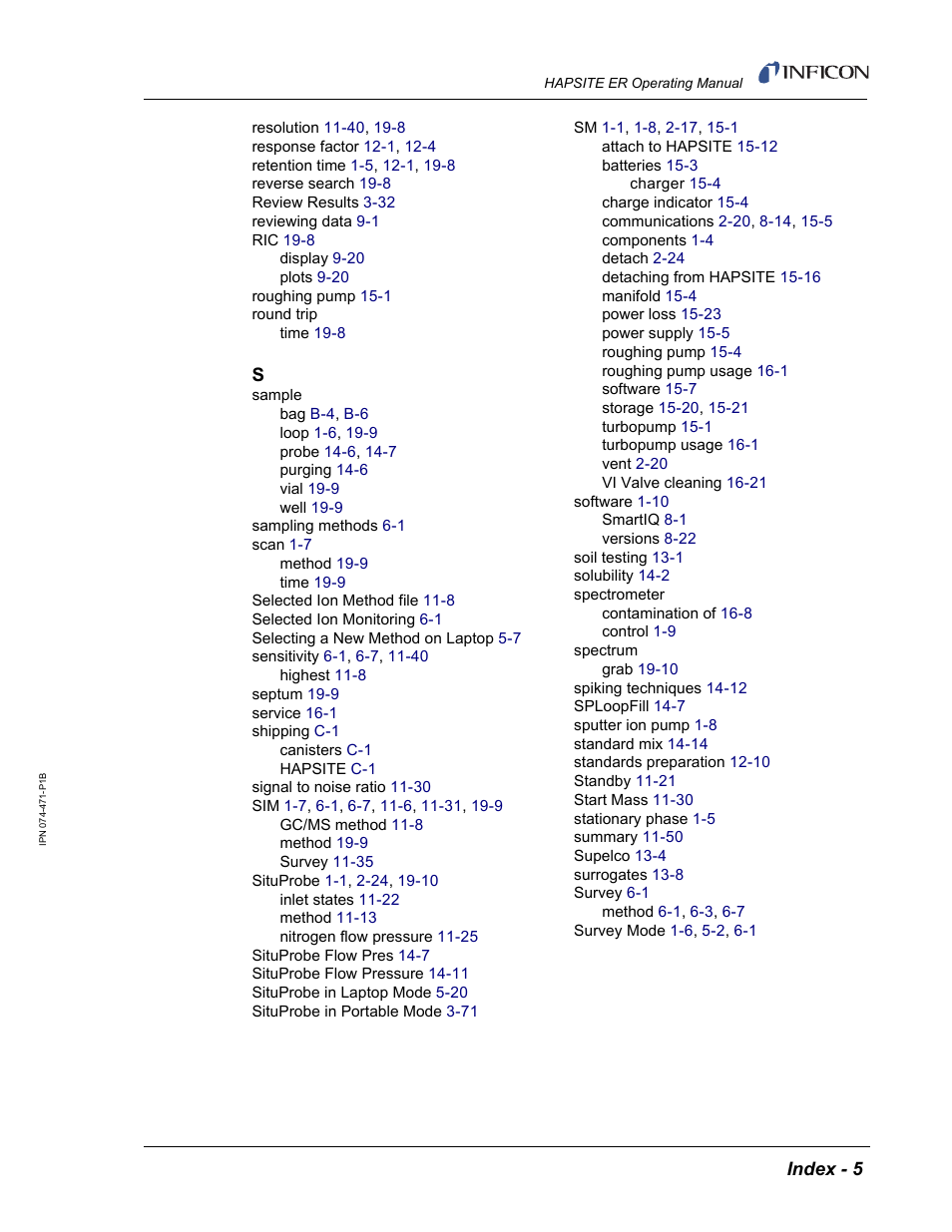 INFICON HAPSITE ER Chemical Identification System User Manual | Page 559 / 560