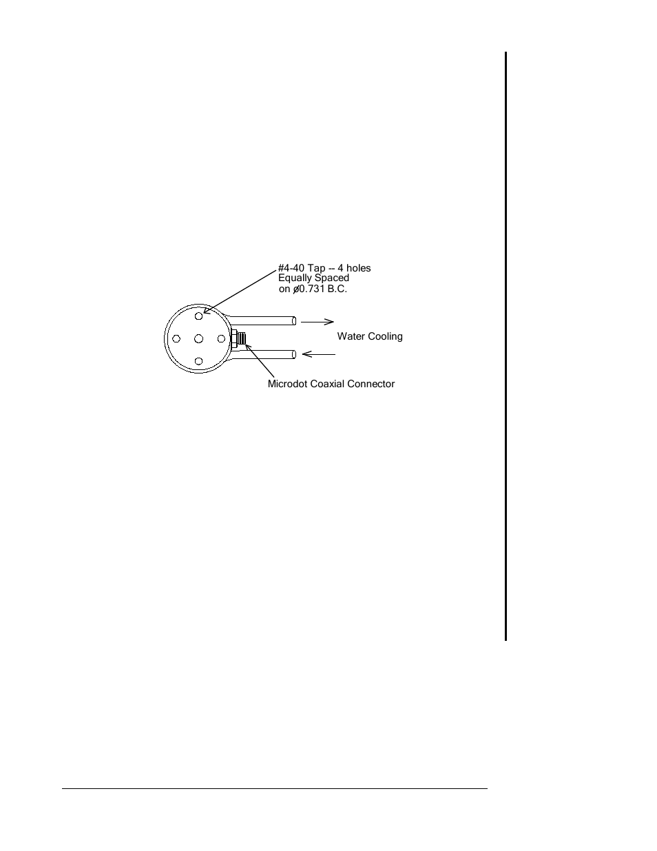 Sensor installation, Figure 3.8: head mounting dimensions, Installing water lines | Water lines | INFICON STM-100/MF Thin Film Deposition Monitor User Manual | Page 43 / 99