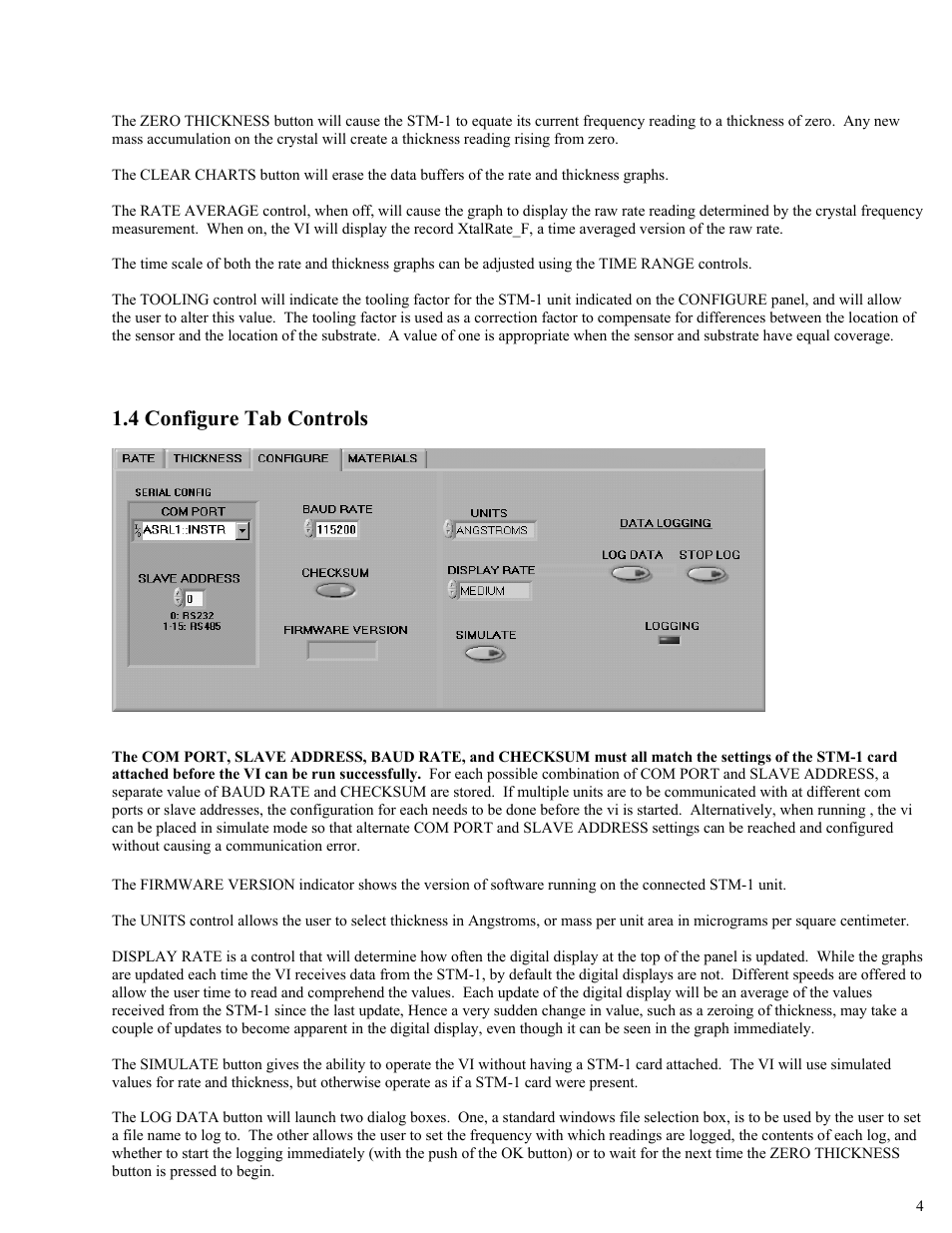 4 configure tab controls | INFICON STM-1 LabView Manual User Manual | Page 4 / 6
