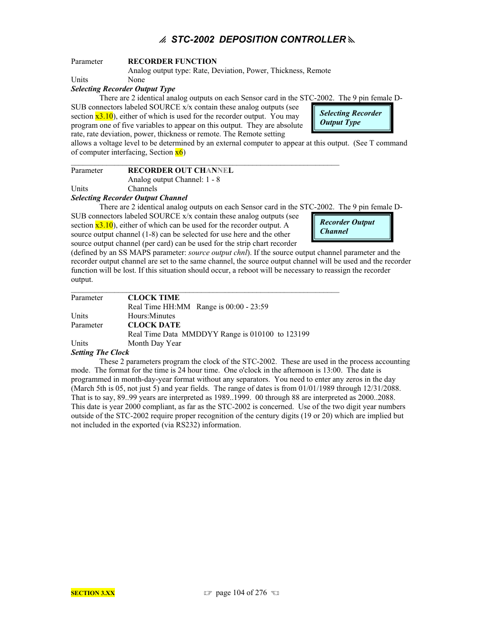 INFICON STC-2002 Thin Film Deposition Controller Operating Manual User Manual | Page 106 / 278