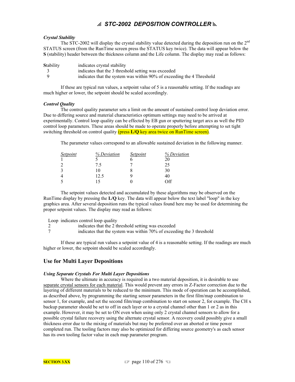 INFICON STC-2002 Thin Film Deposition Controller Operating Manual User Manual | Page 112 / 278