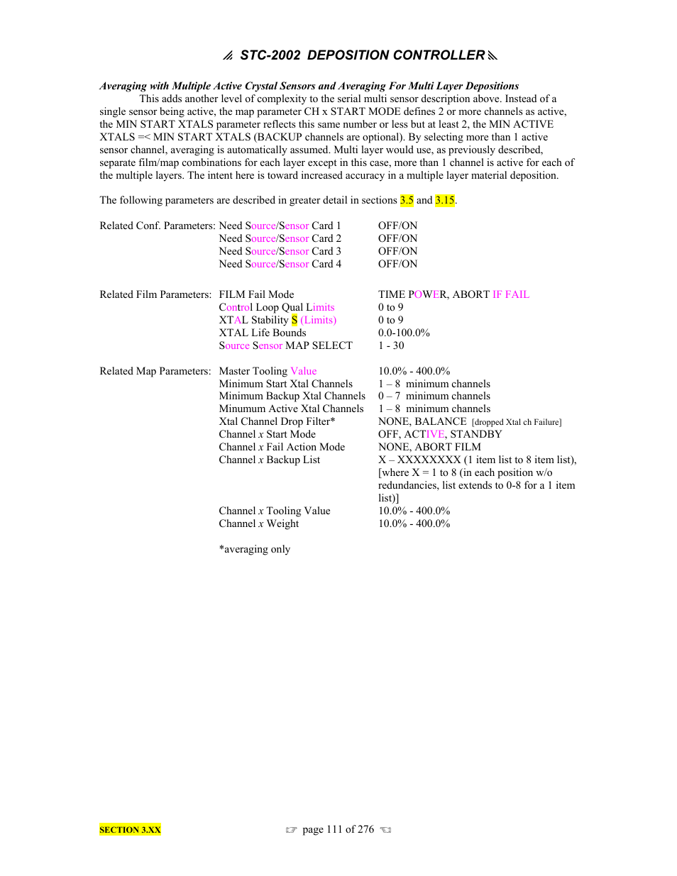 INFICON STC-2002 Thin Film Deposition Controller Operating Manual User Manual | Page 113 / 278