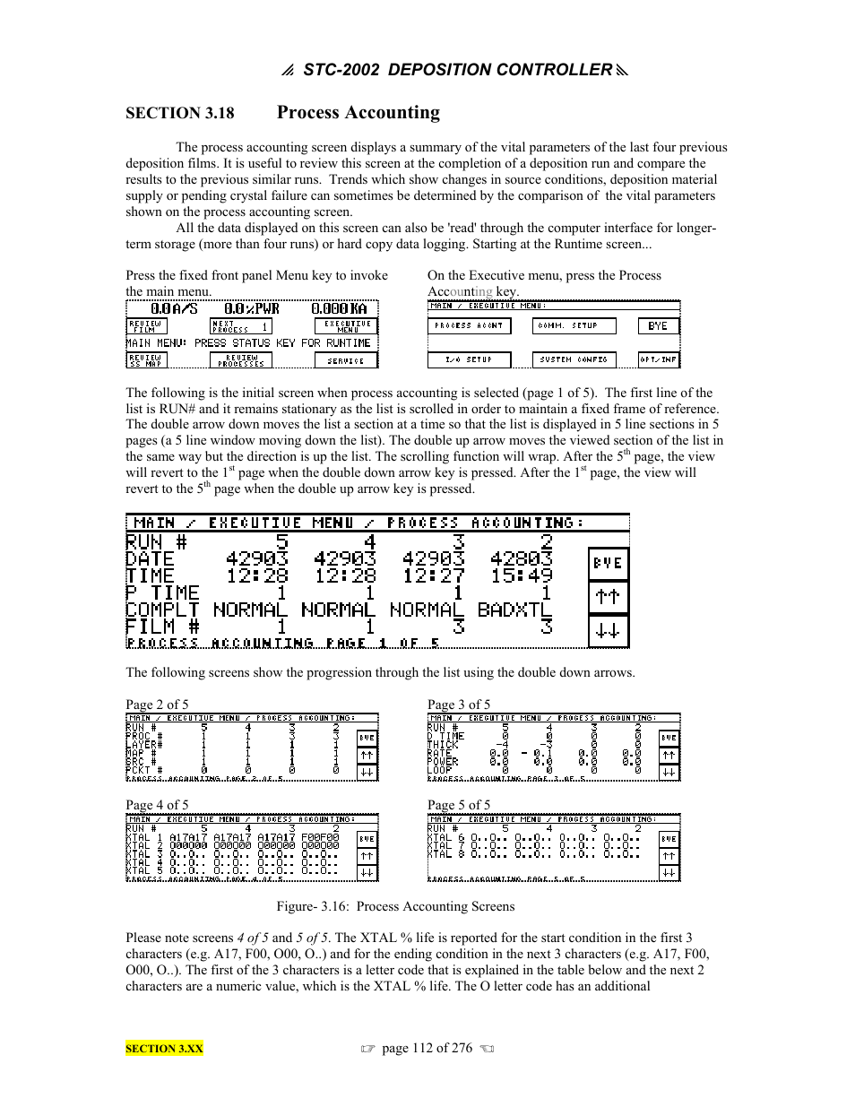 Process accounting | INFICON STC-2002 Thin Film Deposition Controller Operating Manual User Manual | Page 114 / 278