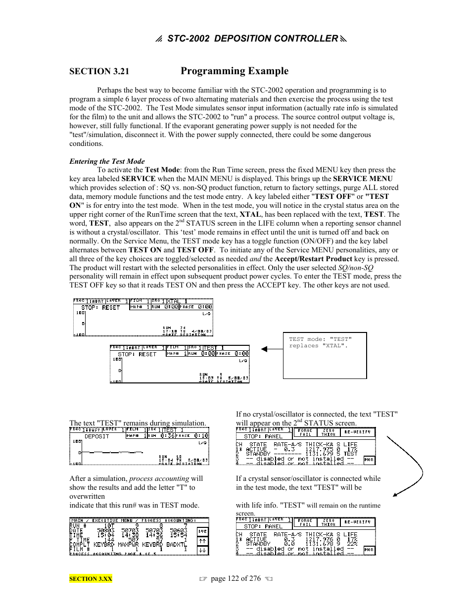 Programming example | INFICON STC-2002 Thin Film Deposition Controller Operating Manual User Manual | Page 124 / 278