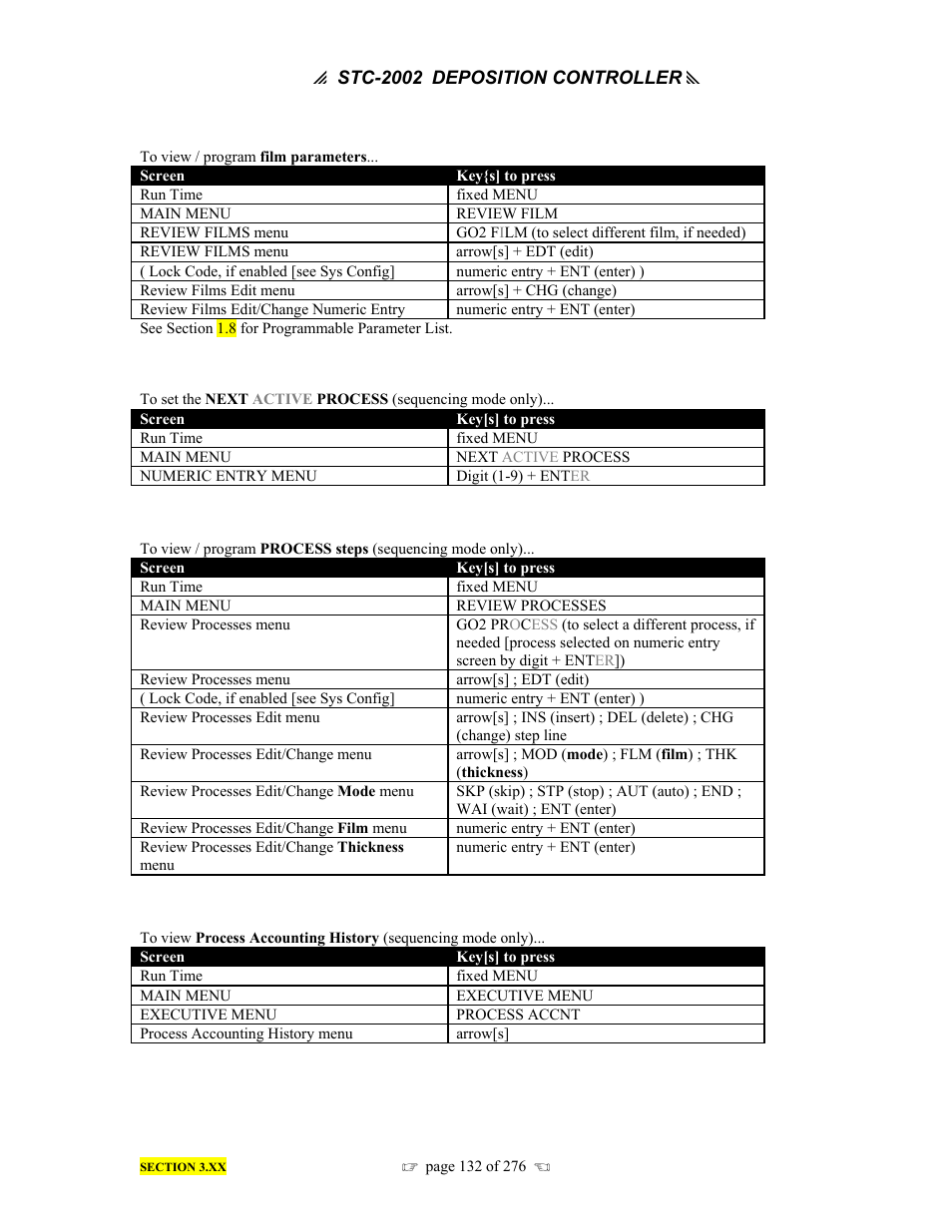 INFICON STC-2002 Thin Film Deposition Controller Operating Manual User Manual | Page 134 / 278