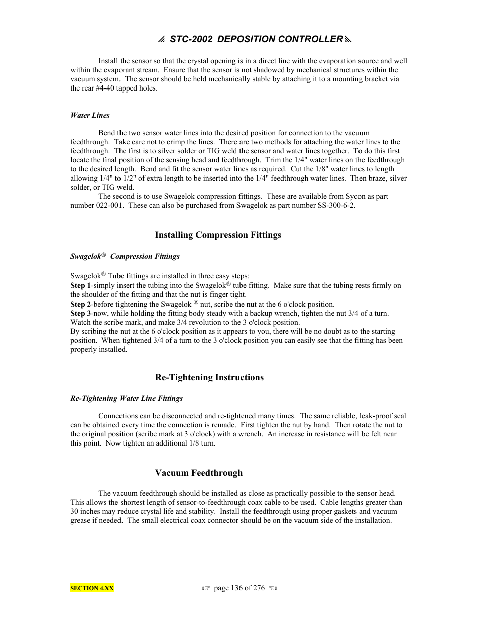 INFICON STC-2002 Thin Film Deposition Controller Operating Manual User Manual | Page 138 / 278