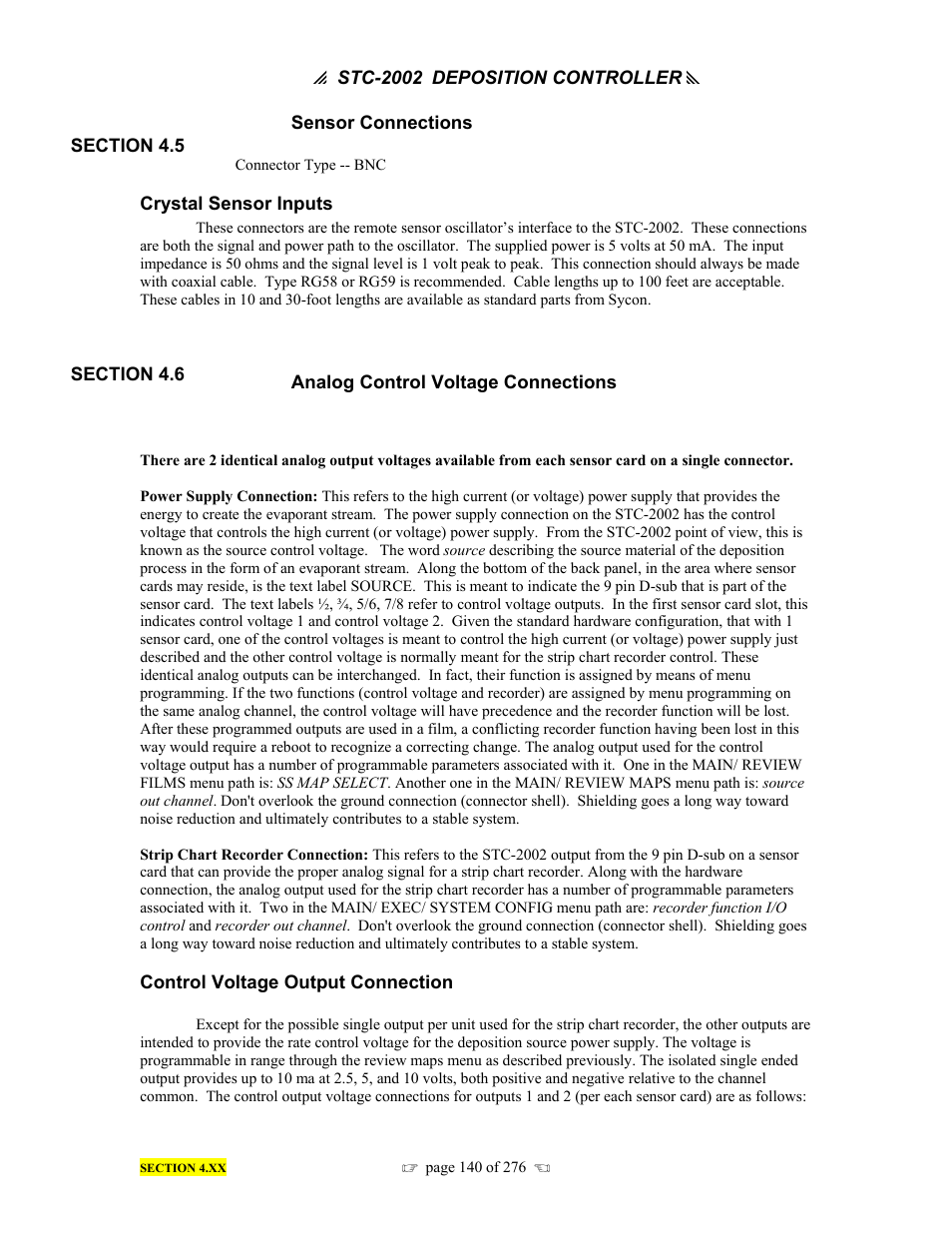 INFICON STC-2002 Thin Film Deposition Controller Operating Manual User Manual | Page 142 / 278