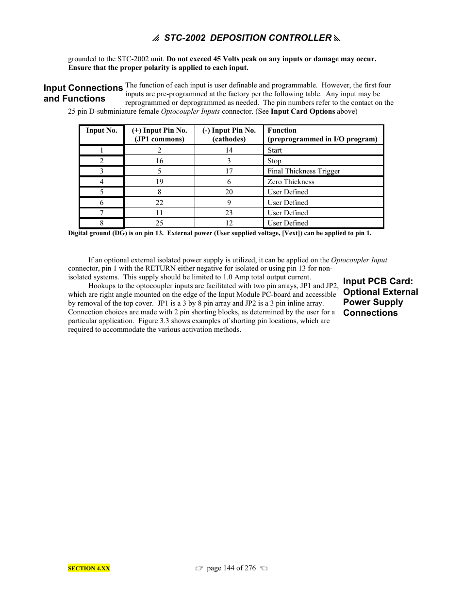 INFICON STC-2002 Thin Film Deposition Controller Operating Manual User Manual | Page 146 / 278