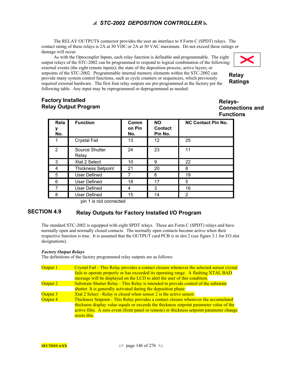 INFICON STC-2002 Thin Film Deposition Controller Operating Manual User Manual | Page 148 / 278