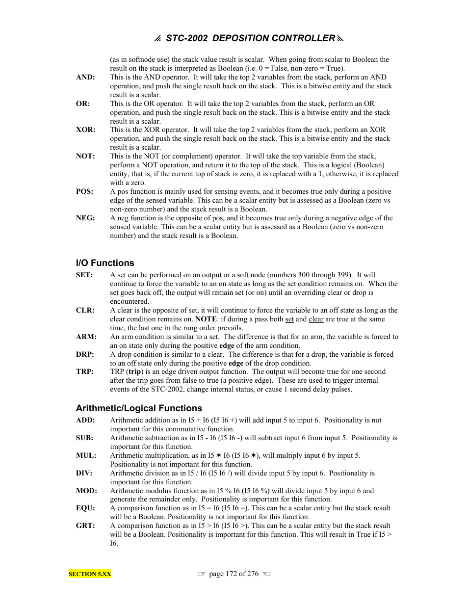 INFICON STC-2002 Thin Film Deposition Controller Operating Manual User Manual | Page 174 / 278